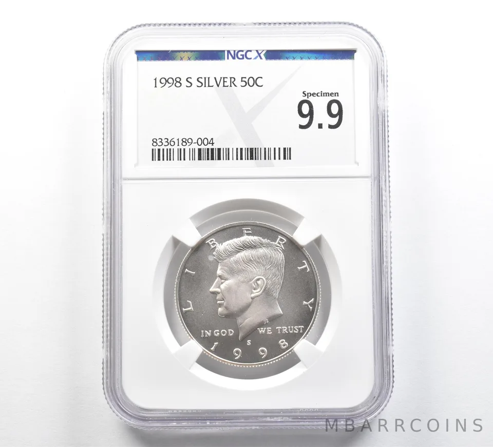 1998-S Kennedy Half Dollar Silver Specimen 9.9 NGC X NGCX