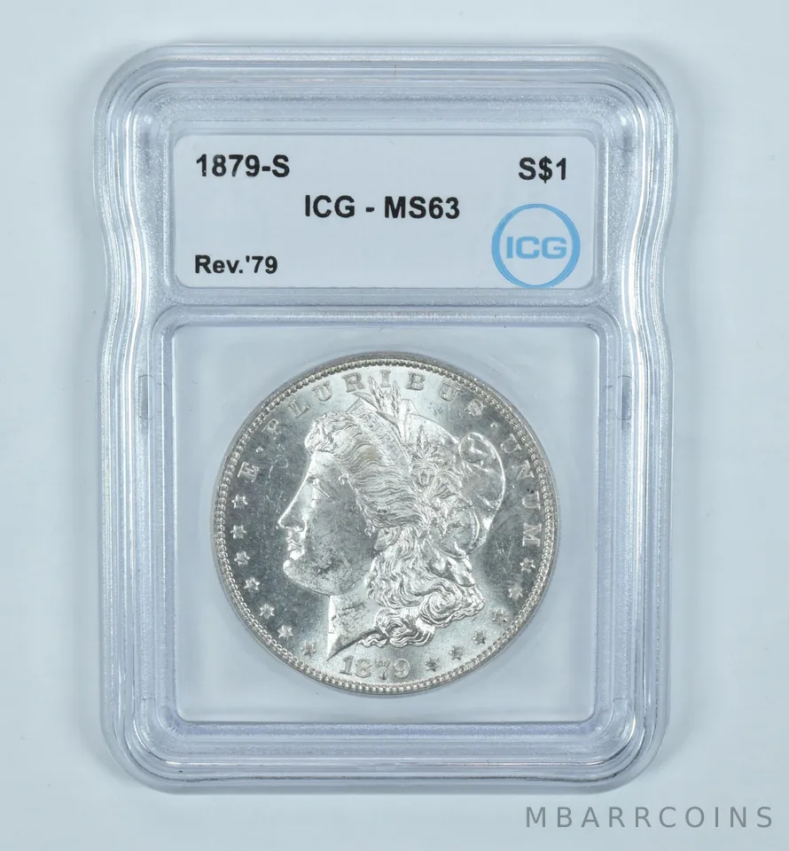 1879-S Morgan Silver Dollar Reverse Of 79 MS63 ICG
