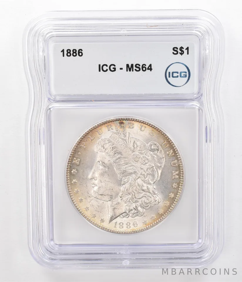 1886 Morgan Silver Dollar MS64 ICG Beautiful Tone *5182