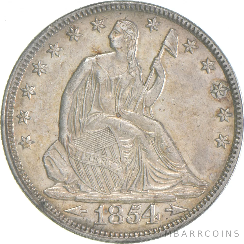 1854 Seated Liberty Half Dollar Arrows a7521