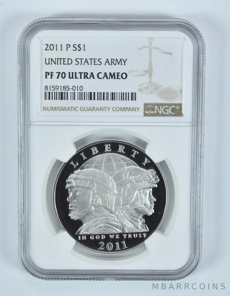 2011-P United States Army Commemorative Silver Dollar PF70 UCAM NGC