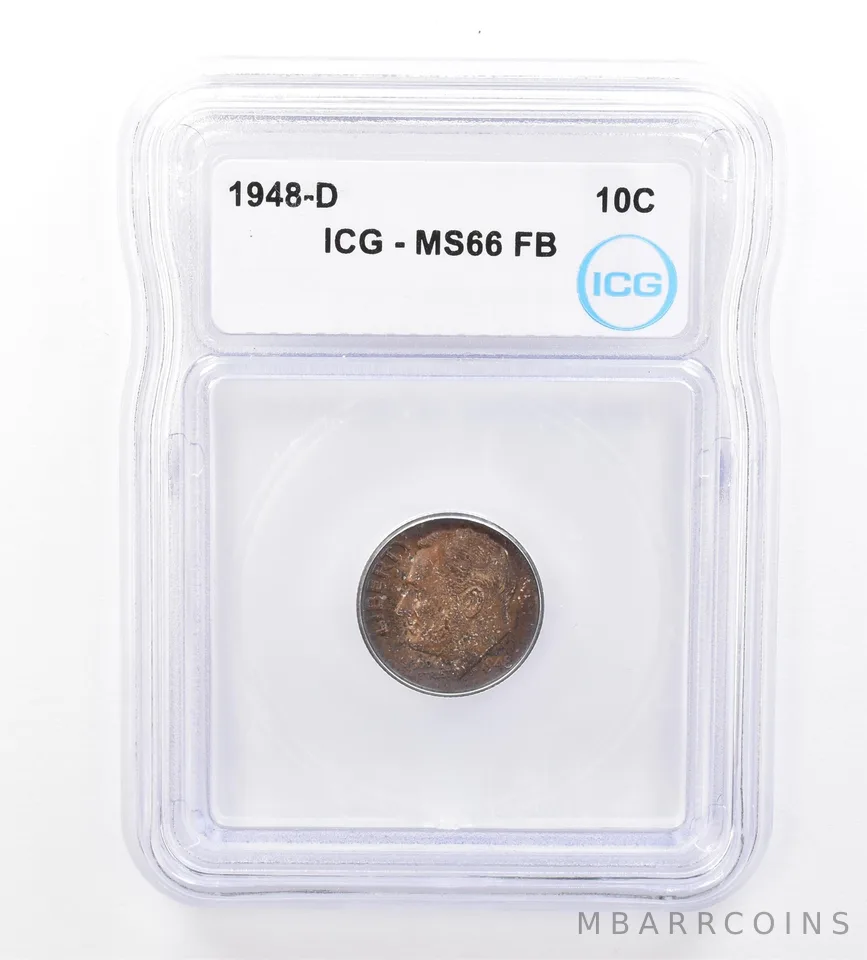 1948-D Roosevelt Dime MS66 FB ICG Beautiful Tone *1686