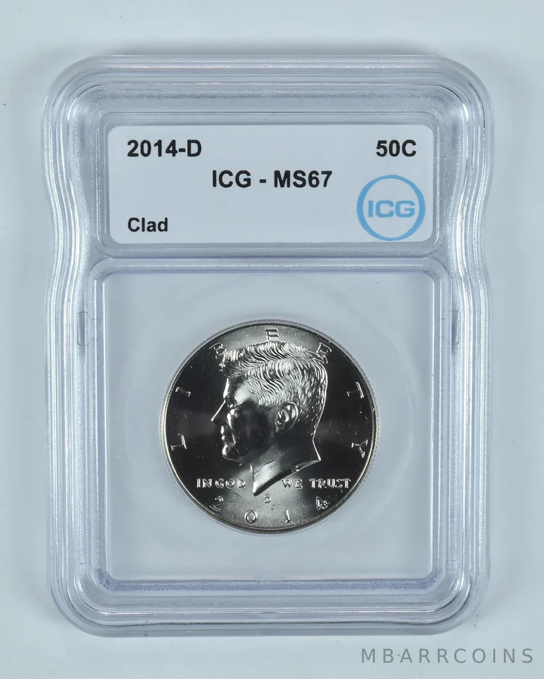 2014-D Kennedy Half Dollar CLAD MS67 ICG