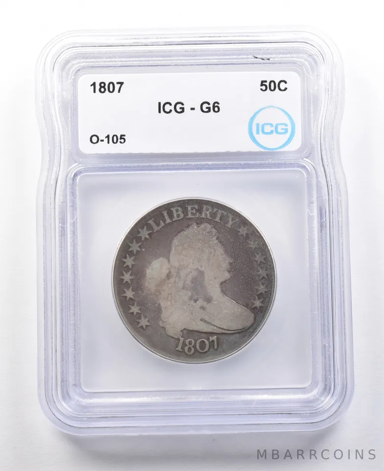 1807 Draped Bust Half Dollar O-105 G6 ICG *2944