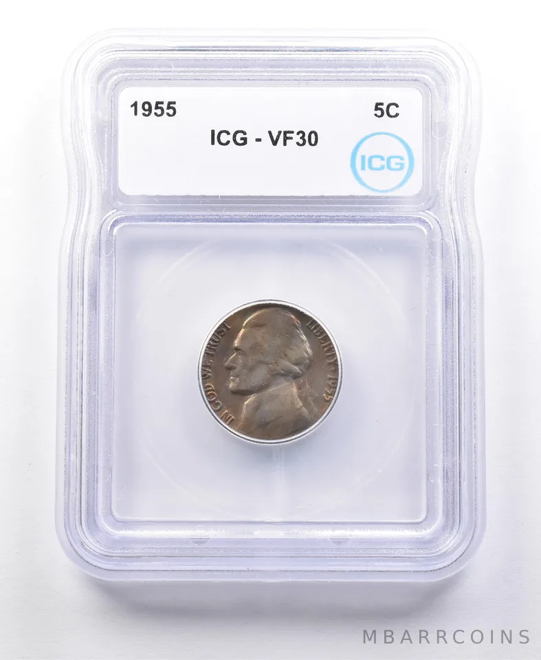 1955 Jefferson Nickel VF30 ICG *5019