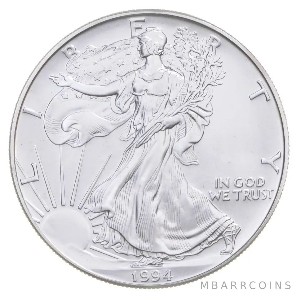 1994 Unc American Silver Eagle 1 Troy Oz .999 Fine Silver