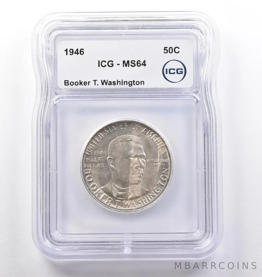 1946 Booker T Washington Commemorative Half Dollar MS64 ICG *0160