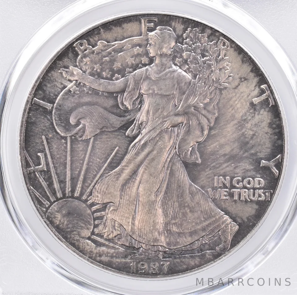 1987 American Silver Eagle MS67 PCGS Beautiful Tone *1363