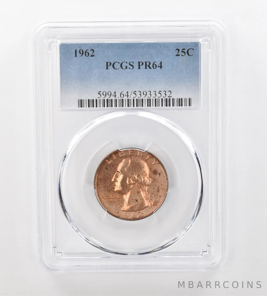 1962 Washington Quarter PR64 PCGS Beautiful Tone *0959