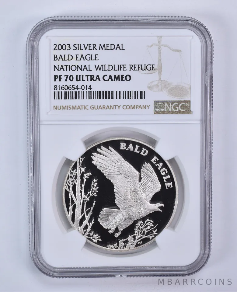 2003 National Wildlife Refuge Bald Eagle Silver Medal PF70 UCAM NGC