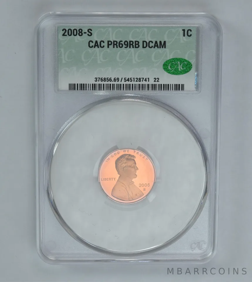 2008-S Lincoln Memorial Cent PR69 RB DCAM CAC CACg Beautiful Tone a1008