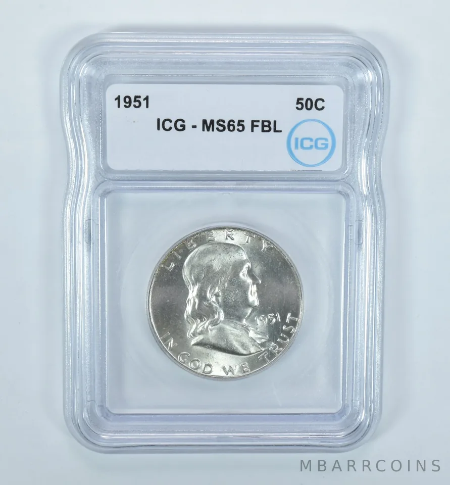 1951 Franklin Half Dollar MS65 FBL ICG