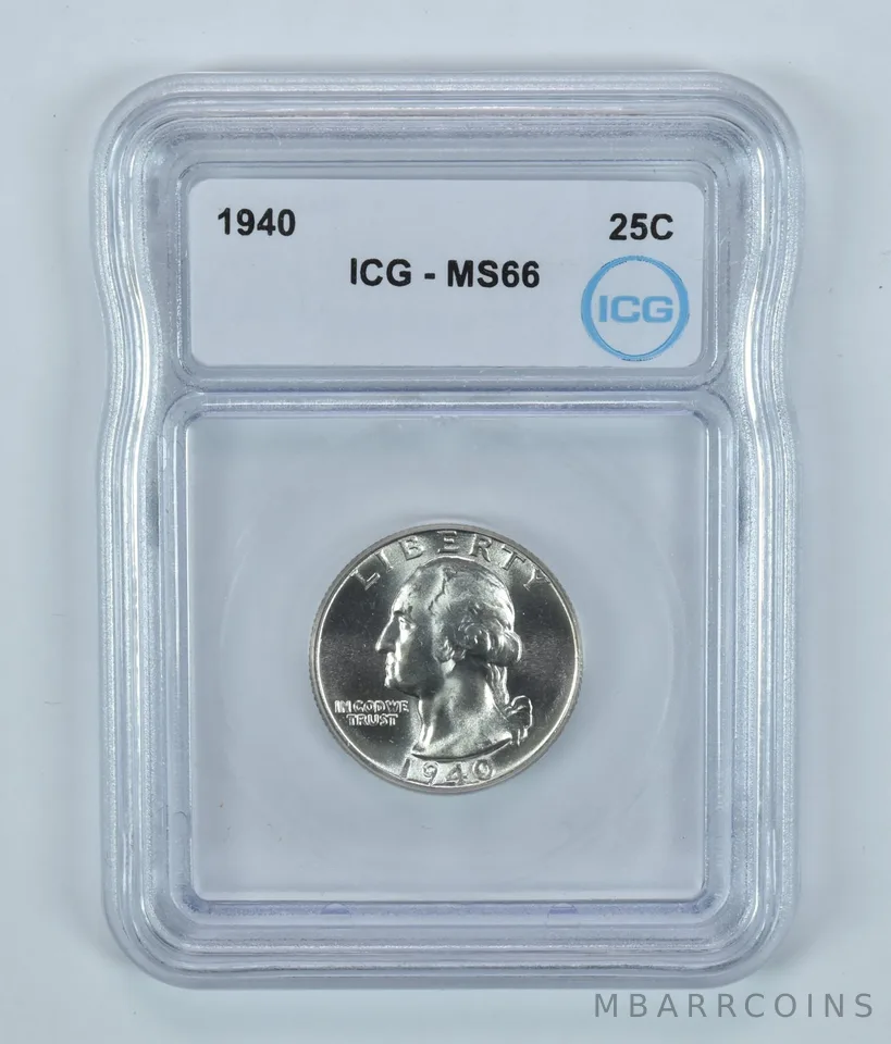 1940 Washington Quarter MS66 ICG