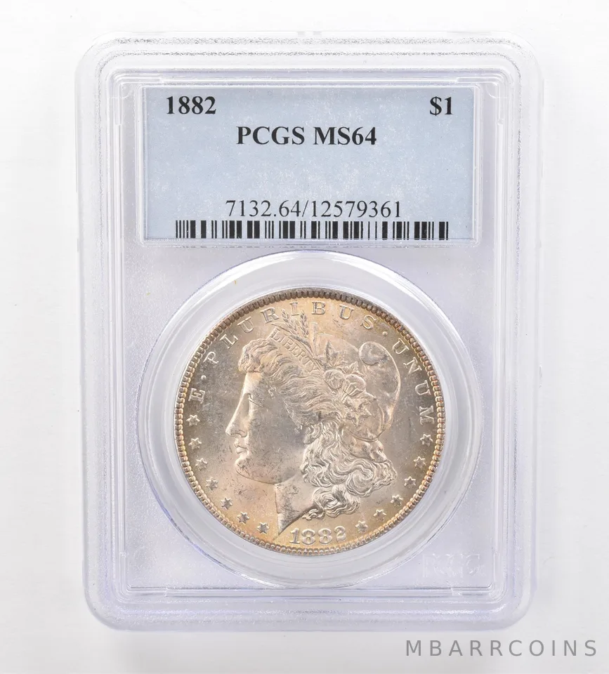 1882 Morgan Silver Dollar MS64 PCGS Beautiful Tone *7433