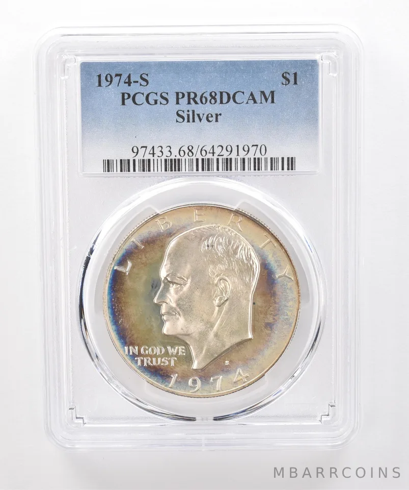 1974-S Eisenhower $1 Silver PR68 DCAM PCGS Beautiful Tone *1949