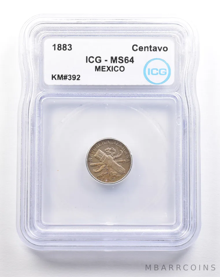1883 Mexico Centavo KM#392 MS64 ICG *5517