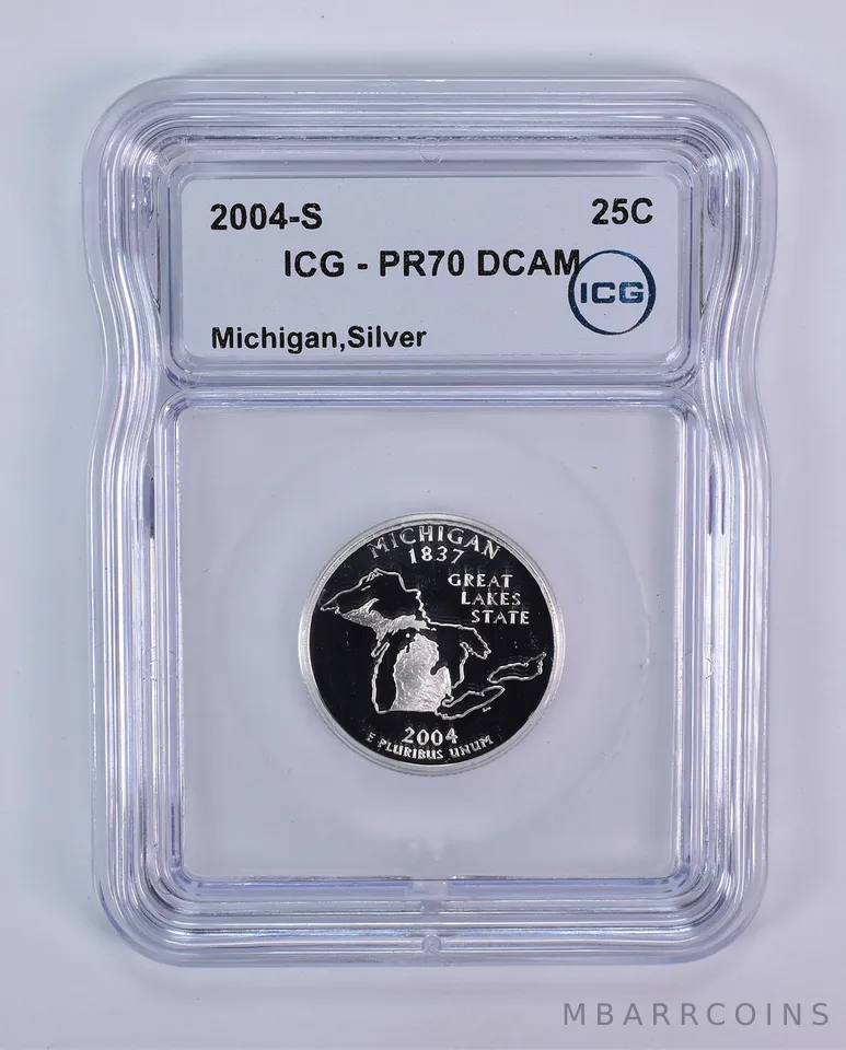 2004-S Washington State Quarter Michigan Silver PR70 DCAM ICG