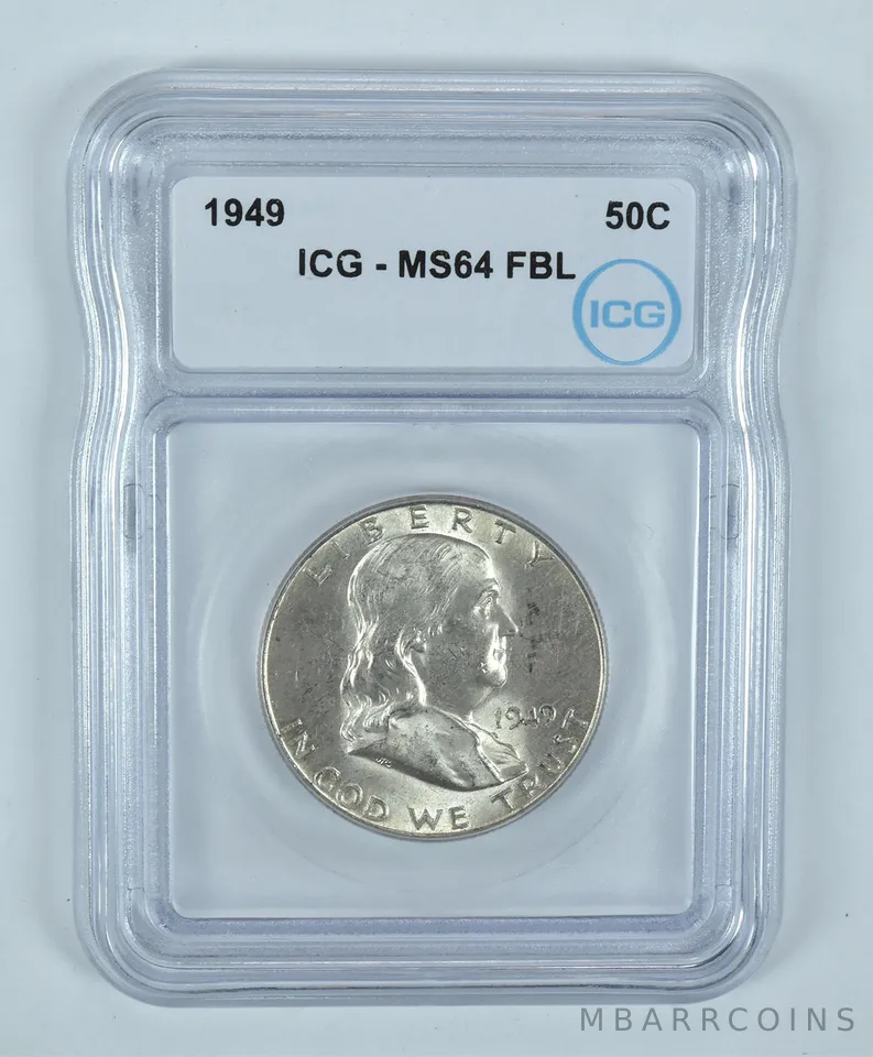 1949 Franklin Half Dollar MS64 FBL ICG