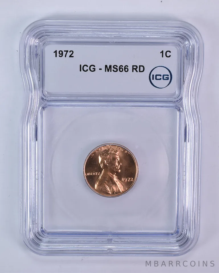 1972 Lincoln Memorial Cent MS66 RD ICG
