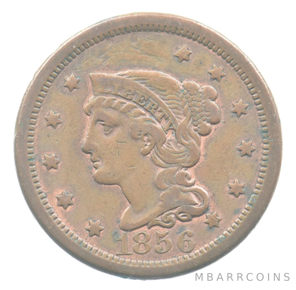 1856 Braided Hair Large Cent Upright 5 *9410