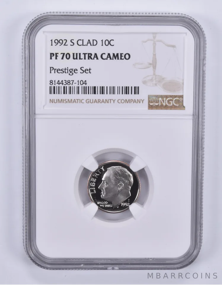 1992-S Roosevelt Dime CLAD Prestige Set PF70 UCAM NGC Brown Label