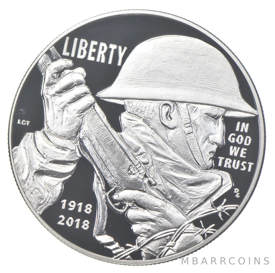 2018-P Proof WWI Commemorative Silver Dollar $1
