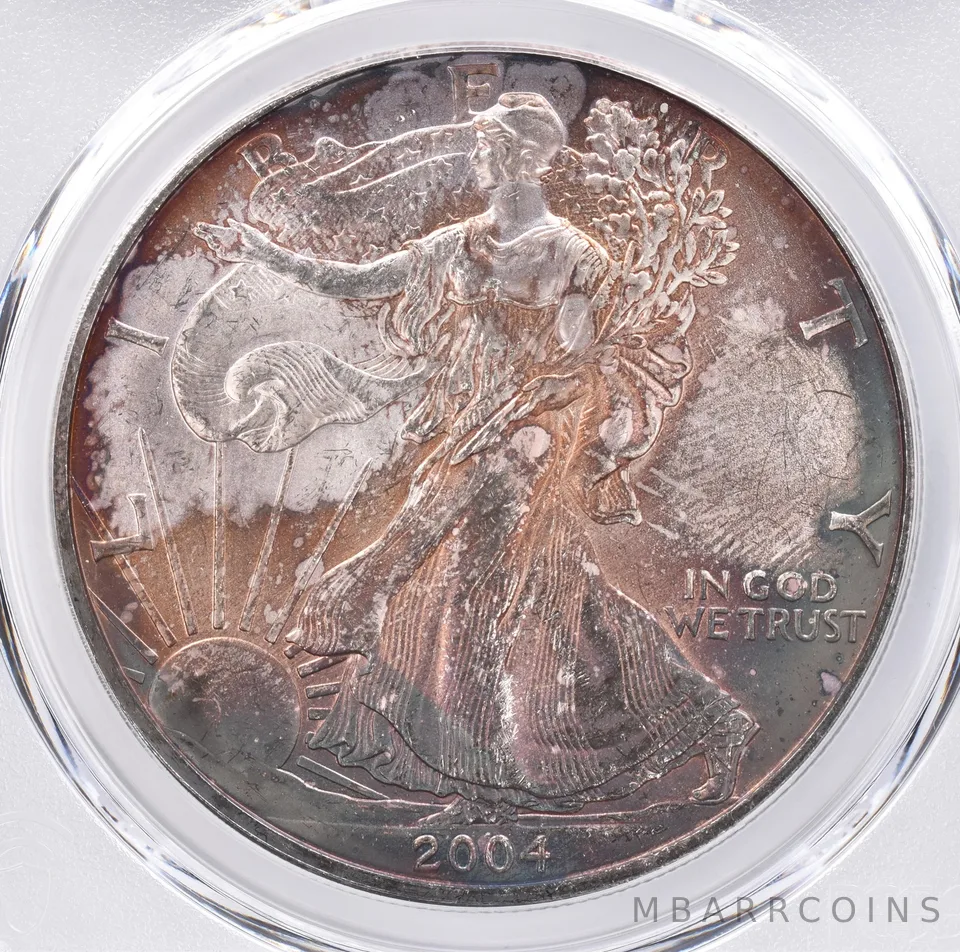 2004 American Silver Eagle MS64 PCGS Beautiful Tone *1495