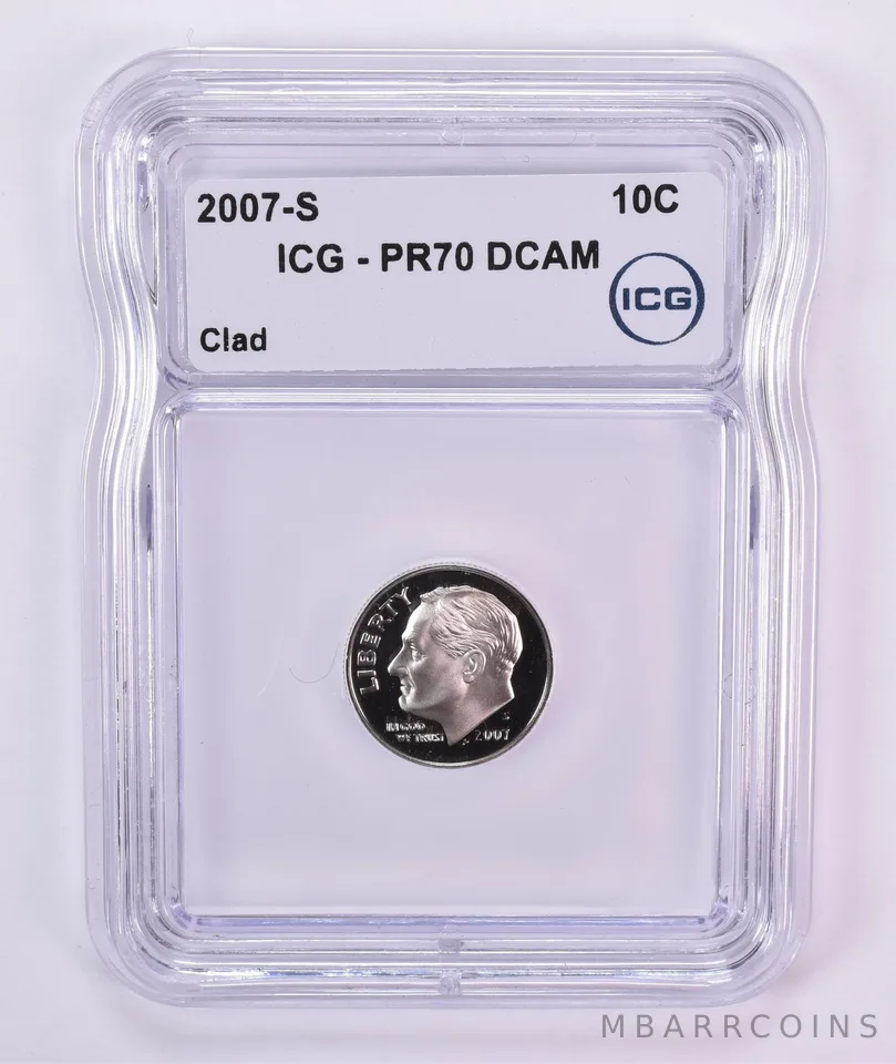 2007-S Roosevelt Dime PR70 DCAM ICG
