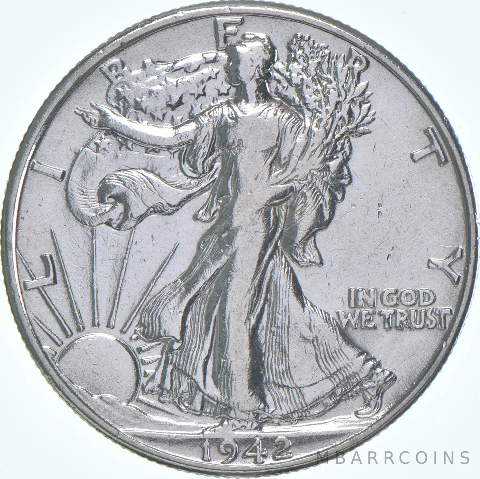 XF/AU 1942 Walking Liberty Half Dollar Polished 90% Silver