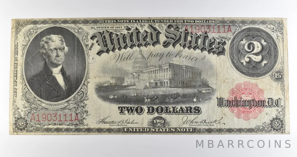 1917 $2 Legal Tender Large Note Red Seal *3573