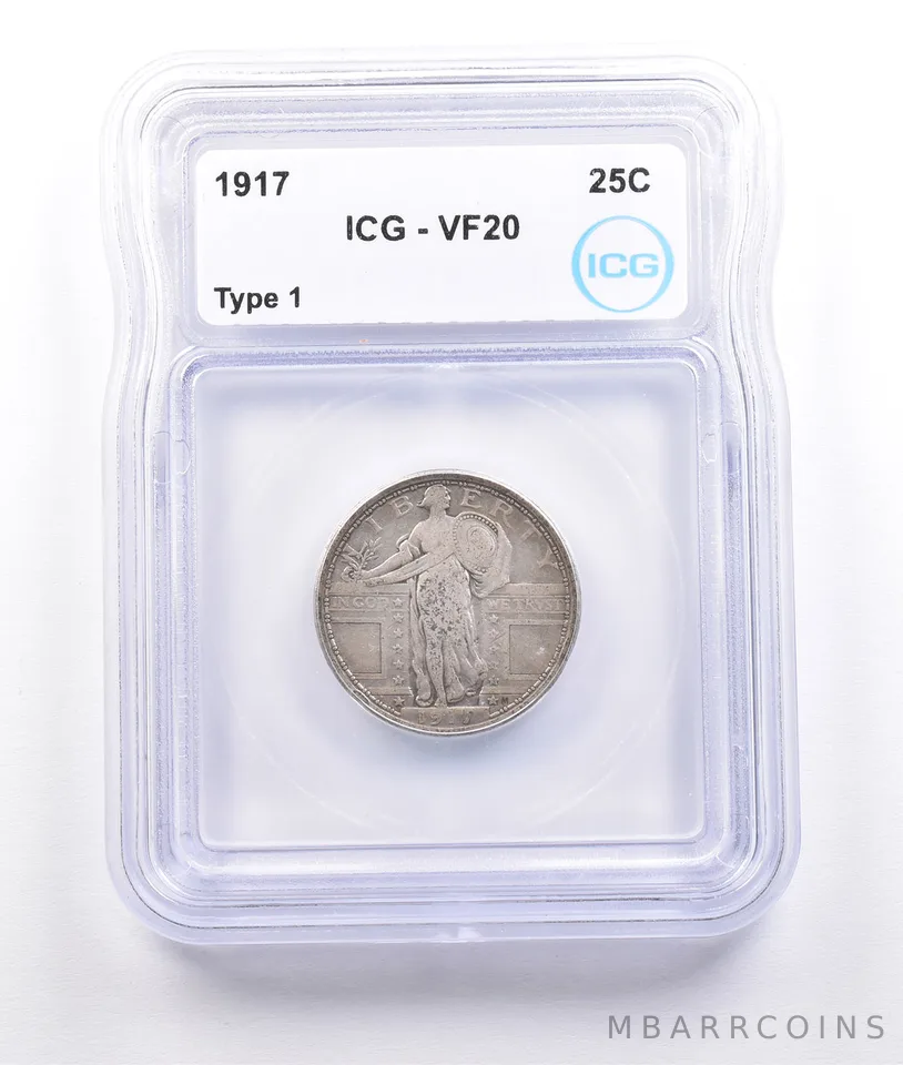 1917 Standing Liberty Quarter Type 1 VF20 ICG *6883