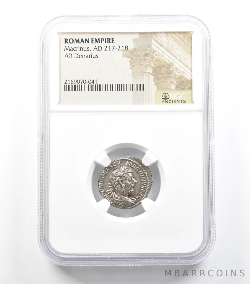 AD 217-218 Roman Empire Macrinus AR Denarius NGC *5916