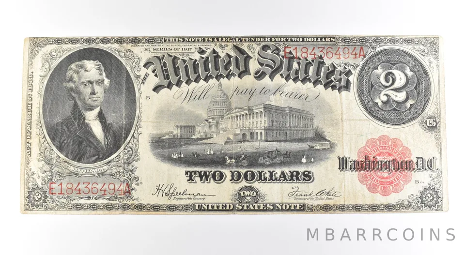 1917 $2 Legal Tender Large Note Red Seal *2670