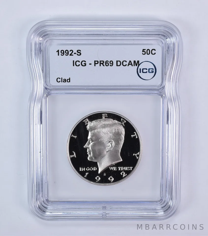 1992-S Kennedy Half Dollar CLAD PR69 DCAM ICG