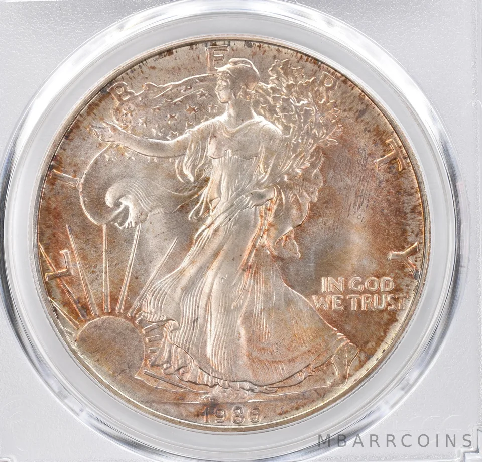 1986 American Silver Eagle MS69 PCGS Beautiful Tone *1124