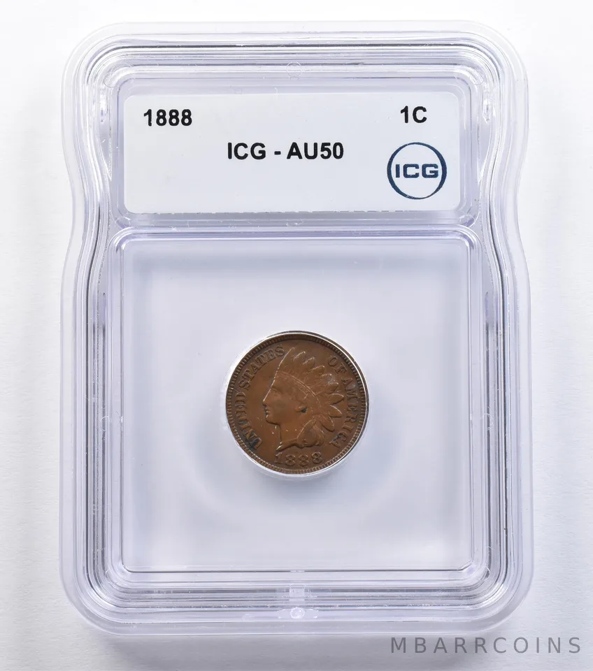 1888 Indian Head Cent AU50 ICG *2185