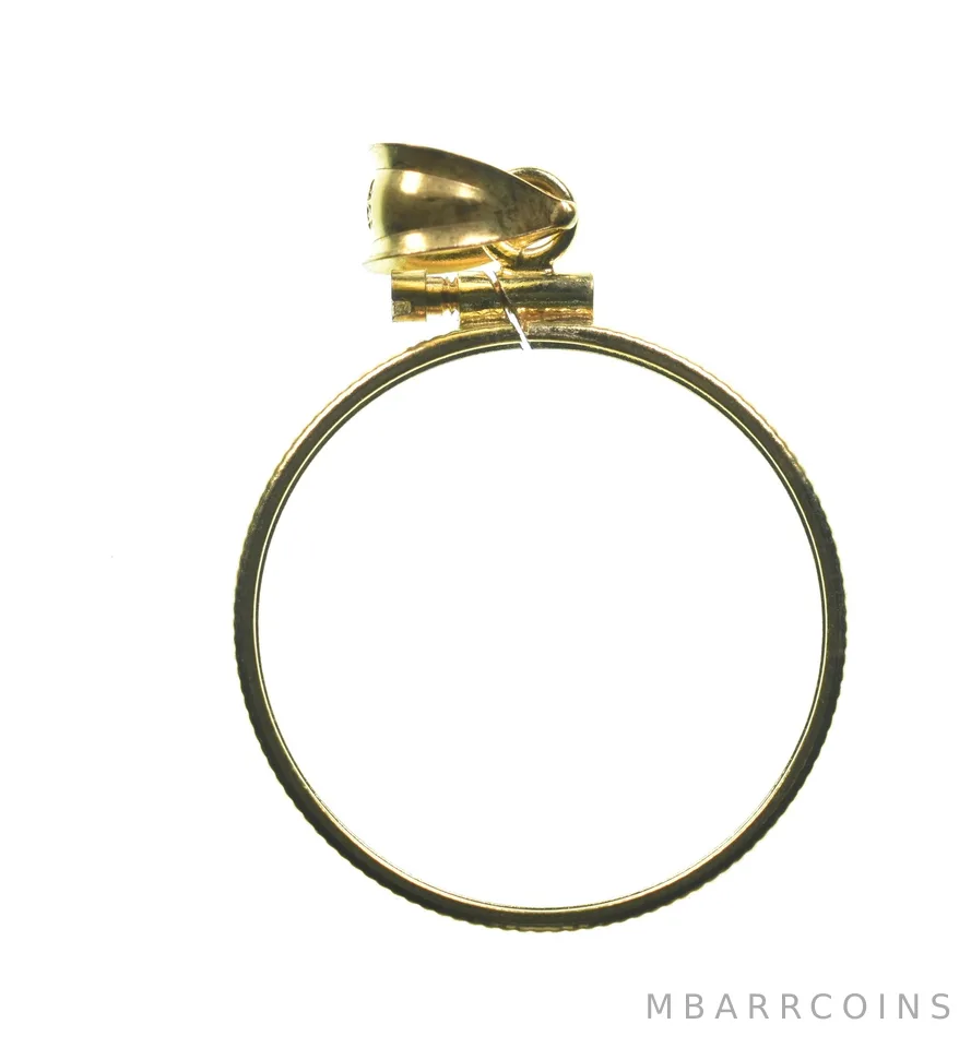 14K 22mm Gold Filled 1/4 Oz China Panda Coin Bezel Pendant Frame Edge *1313