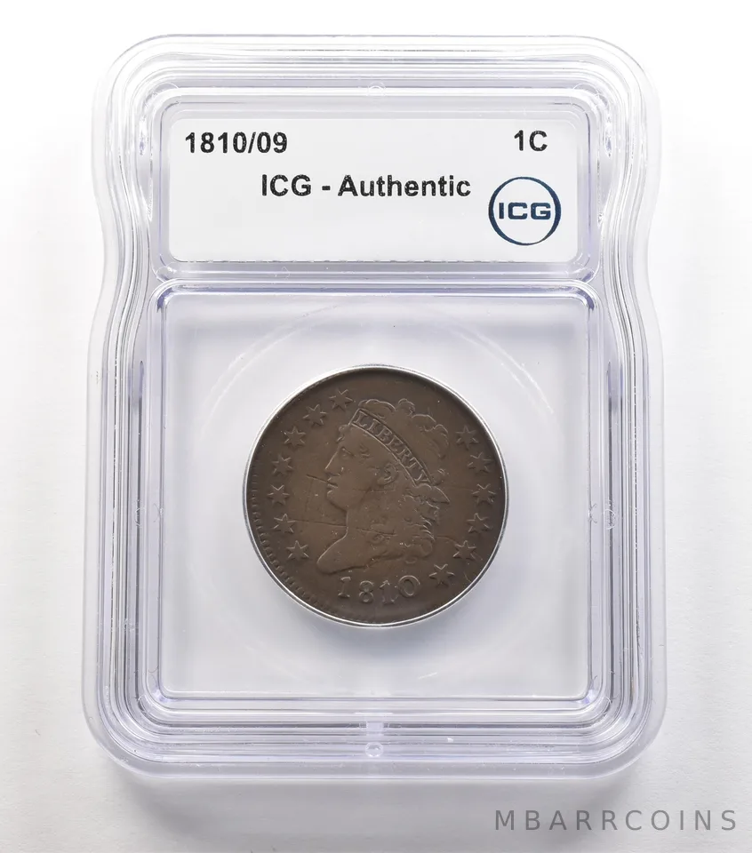 1810/09 Classic Head Large Cent Authentic ICG a5610