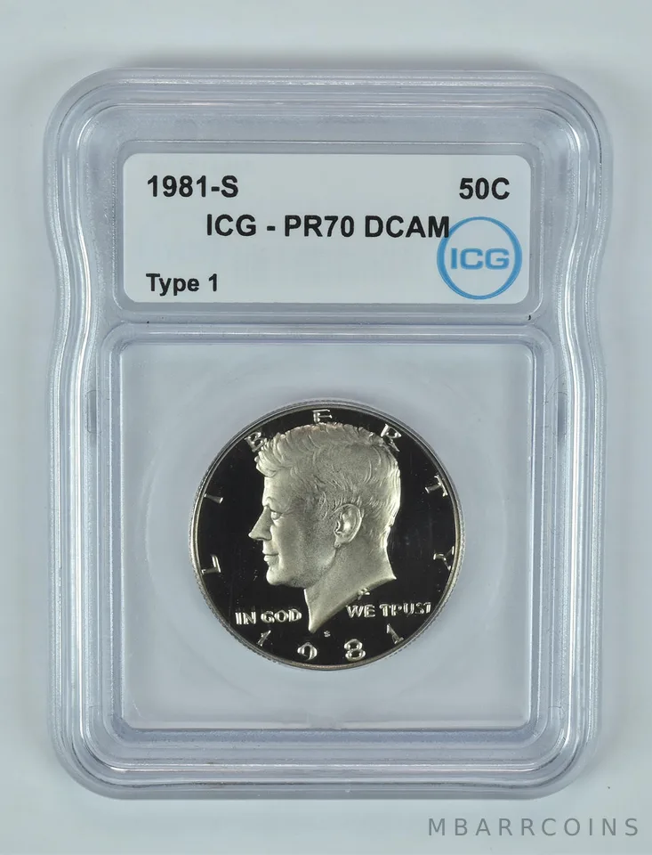 1981-S Kennedy Half Dollar Type 1 PR70 DCAM ICG