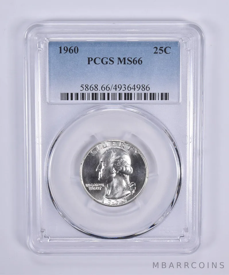 1960 Washington Quarter MS66 PCGS Blue Label