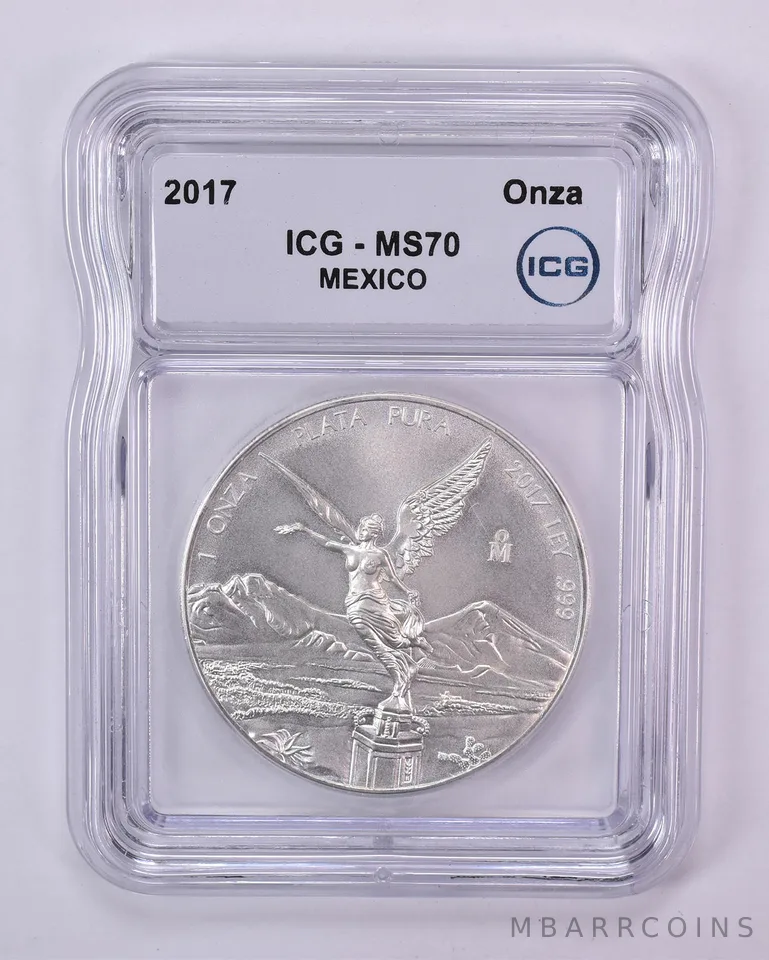 2017 Mexico 1 Onza Silver MS70 ICG