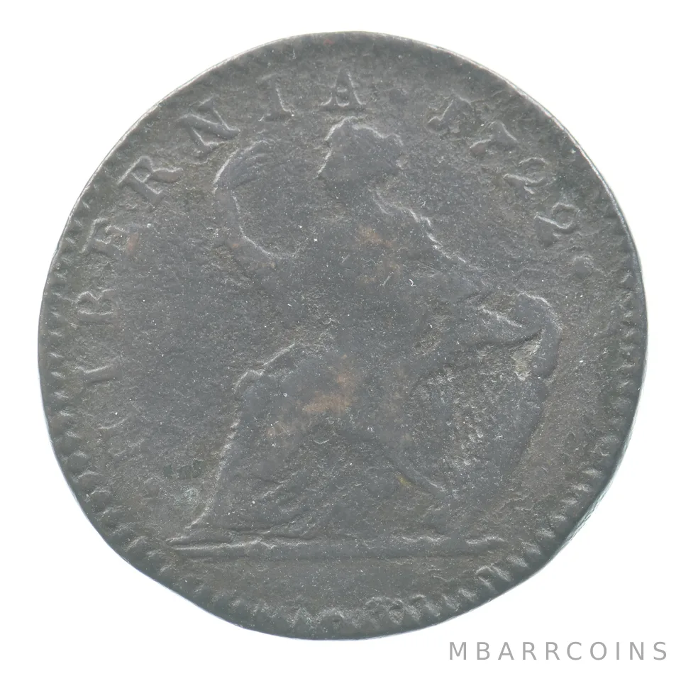 1722 Wood's Hibernia Farthing Colonial Issue *5076