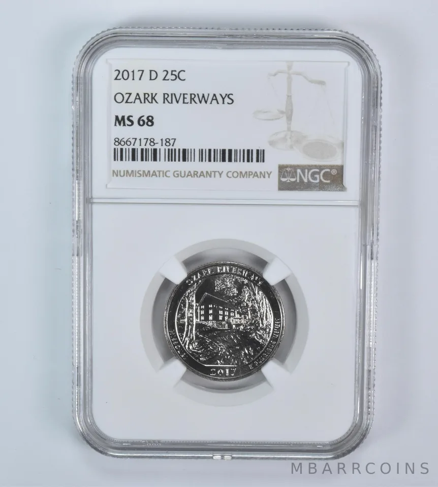 2017-D Washington Quarter ATB Ozark Riverways MS68 NGC