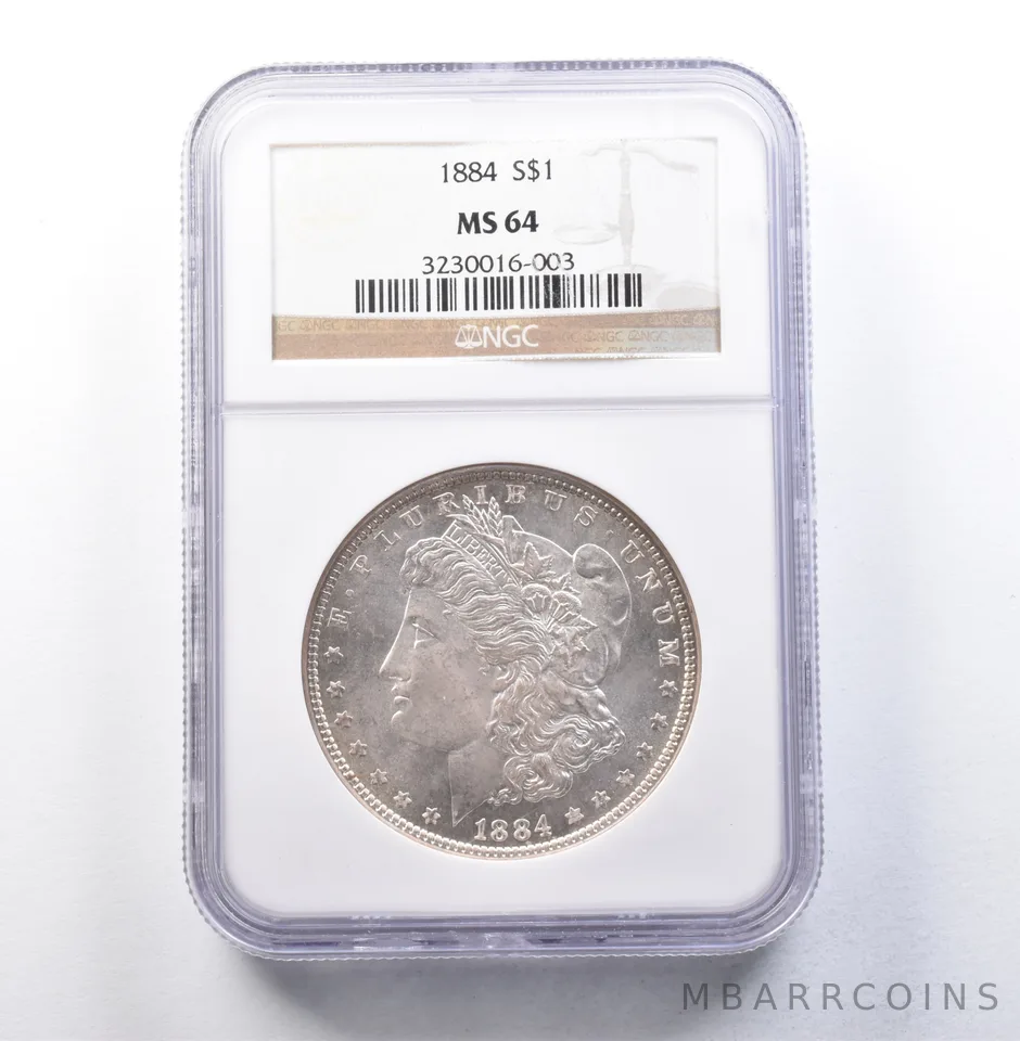 1884 Morgan Silver Dollar MS64 NGC a5825