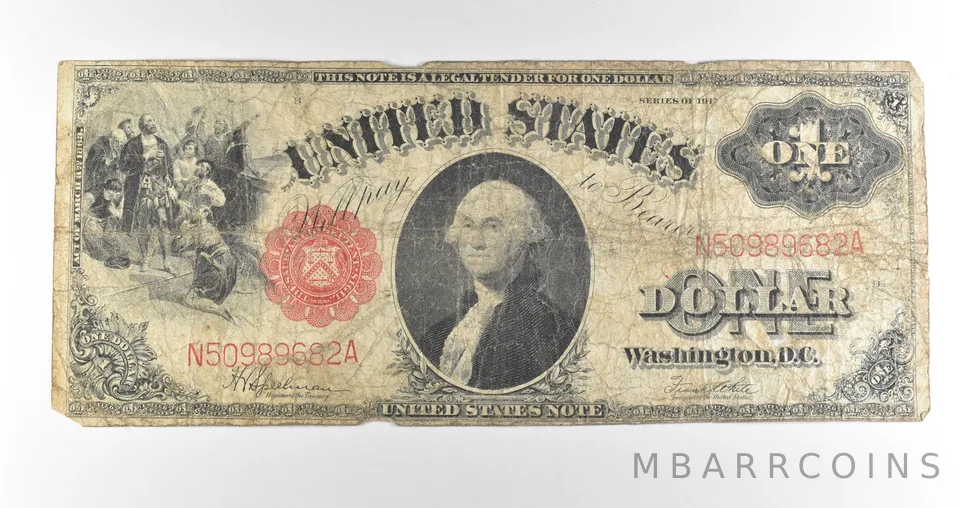 1917 $1 Legal Tender Large Note Red Seal *4549