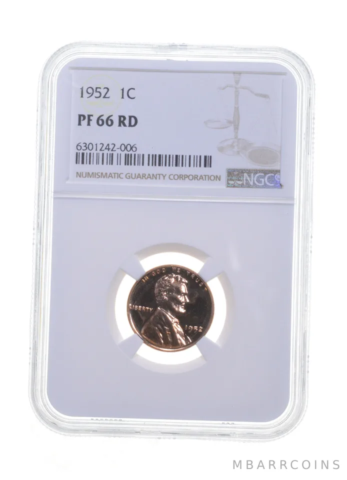 PF66 RD 1952 Lincoln Wheat Cent - Graded NGC a6087