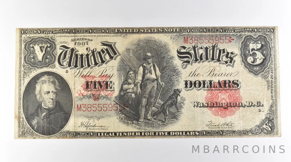 1907 $5 Legal Tender Large Note Red Seal *3118