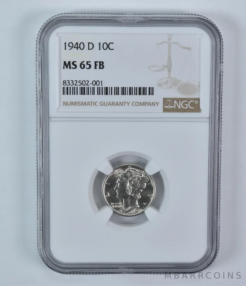 1940-D Mercury Dime MS65 FB NGC Brown Label