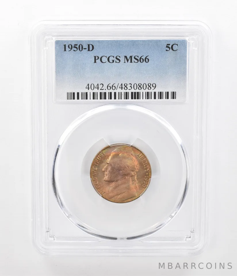 1950-D Jefferson Nickel MS66 PCGS Beautiful Tone *2387