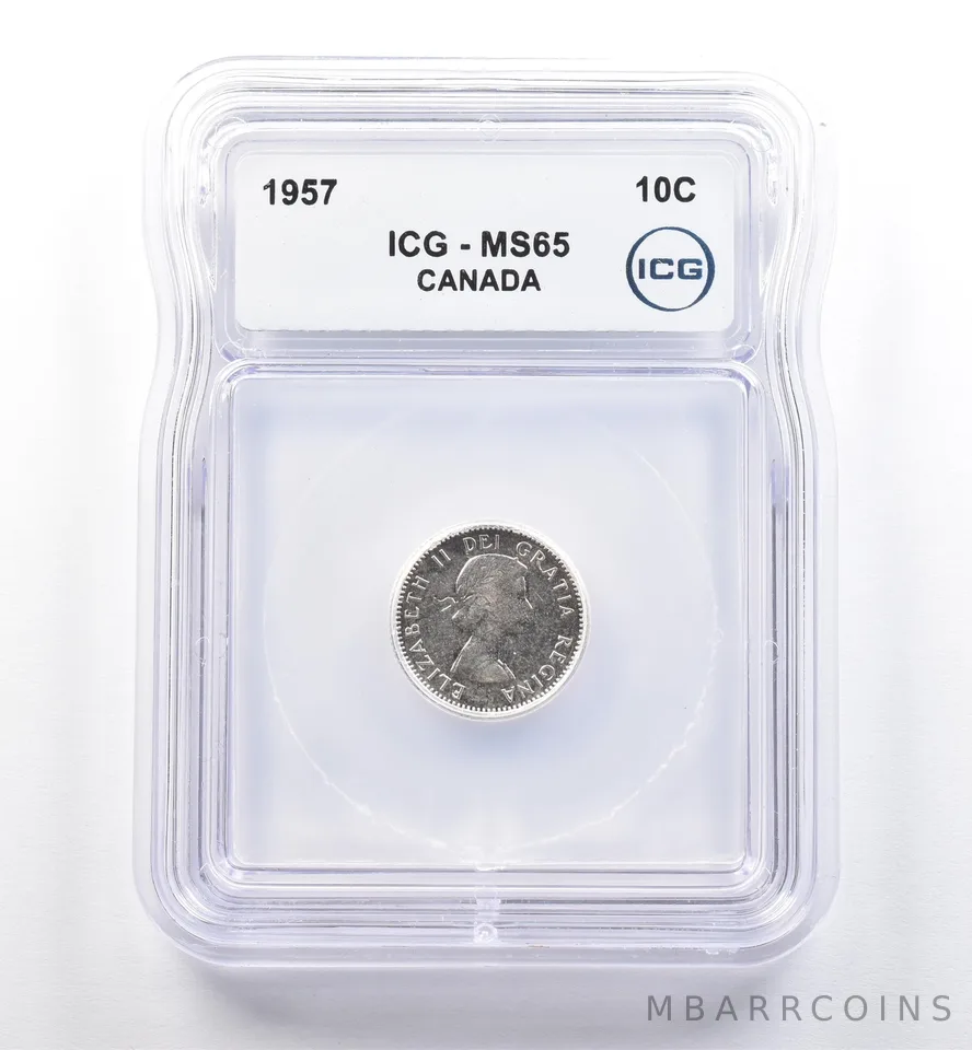 1957 Canada 10 Cents MS65 ICG *0241